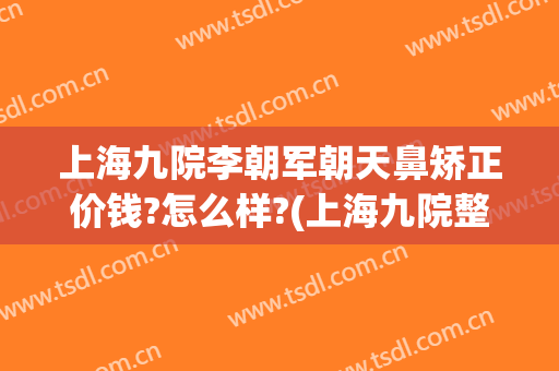 上海九院李朝军朝天鼻矫正价钱?怎么样?(上海九院整形科专家有哪些隆鼻)