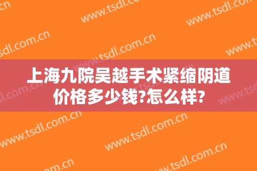 上海九院吴越手术紧缩阴道价格多少钱?怎么样?