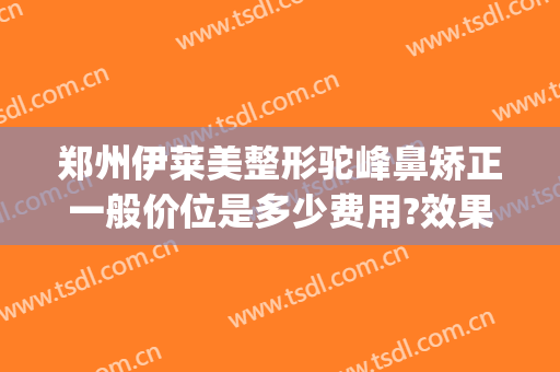 郑州伊莱美整形驼峰鼻矫正一般价位是多少费用?效果怎么样?(山东伊莱美整形医院)