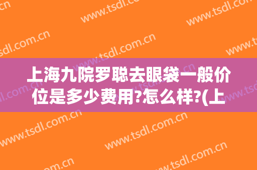 上海九院罗聪去眼袋一般价位是多少费用?怎么样?(上海九院做眼袋最好的专家)