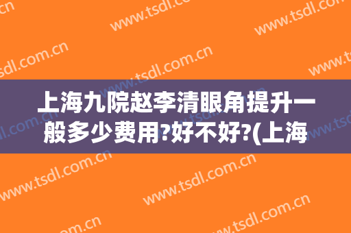 上海九院赵李清眼角提升一般多少费用?好不好?(上海九院双眼皮提升多少钱)