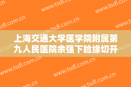 上海交通大学医学院附属第九人民医院余强下睑缘切开眼袋手术大楷需要多少钱?多长时间恢复?