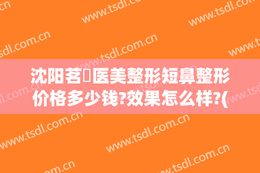 沈阳茗湲医美整形短鼻整形价格多少钱?效果怎么样?(沈阳茗湲整形医院电话)
