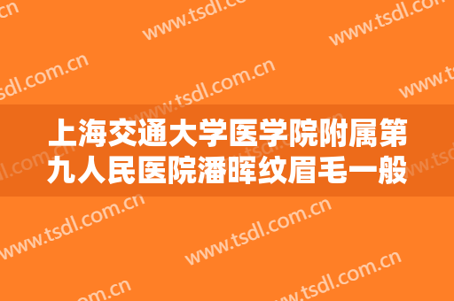 上海交通大学医学院附属第九人民医院潘晖纹眉毛一般价位是多少钱?靠谱吗?