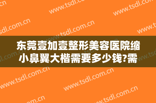 东莞壹加壹整形美容医院缩小鼻翼大楷需要多少钱?需要多久恢复?