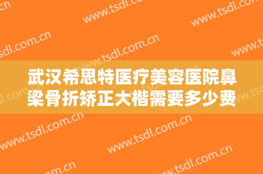 武汉希思特医疗美容医院鼻梁骨折矫正大楷需要多少费用?怎么样?