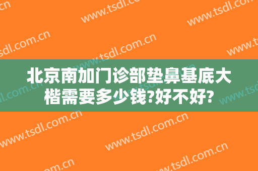 北京南加门诊部垫鼻基底大楷需要多少钱?好不好?