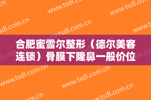 合肥蜜雪尔整形（德尔美客连锁）骨膜下隆鼻一般价位是多少钱?可靠吗?