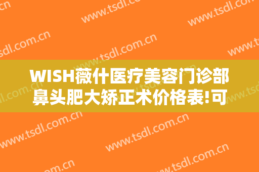WISH薇什医疗美容门诊部鼻头肥大矫正术价格表!可靠吗?