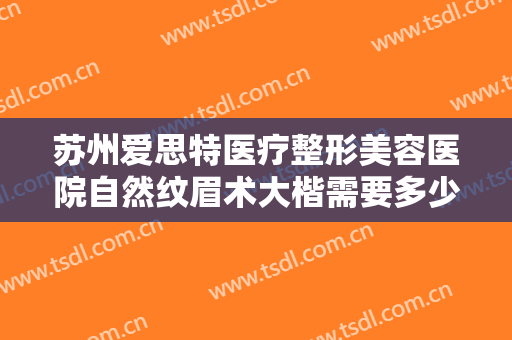苏州爱思特医疗整形美容医院自然纹眉术大楷需要多少钱?多长时间恢复?