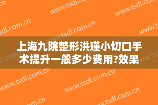 上海九院整形洪瑾小切口手术提升一般多少费用?效果怎么样?