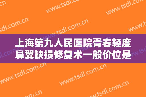 上海第九人民医院胥春轻度鼻翼缺损修复术一般价位是多少费用?效果怎么样?