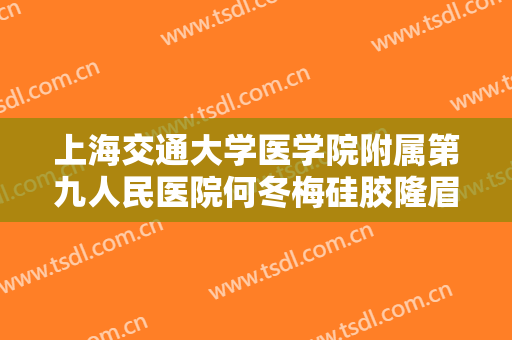 上海交通大学医学院附属第九人民医院何冬梅硅胶隆眉弓需要多少费用?有哪些优势?