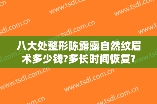 八大处整形陈露露自然纹眉术多少钱?多长时间恢复?