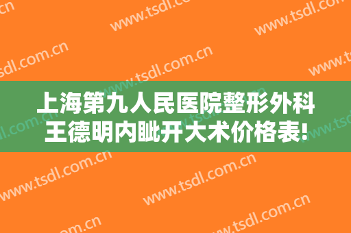 上海第九人民医院整形外科王德明内眦开大术价格表!好不好?