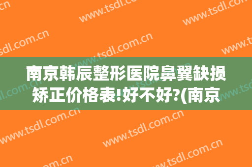 南京韩辰整形医院鼻翼缺损矫正价格表!好不好?(南京韩辰整形医生排名)