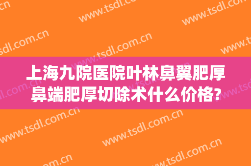 上海九院医院叶林鼻翼肥厚鼻端肥厚切除术什么价格?好不好?(上海九院鼻翼缩小手术)