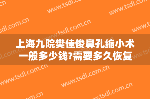上海九院樊佳俊鼻孔缩小术一般多少钱?需要多久恢复?