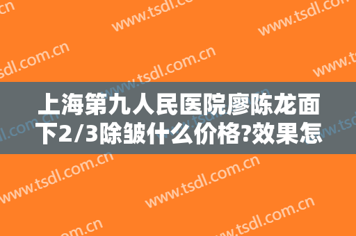 上海第九人民医院廖陈龙面下2/3除皱什么价格?效果怎么样?
