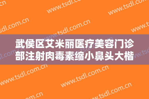 武侯区艾米丽医疗美容门诊部注射肉毒素缩小鼻头大楷需要多少钱?贵不贵?