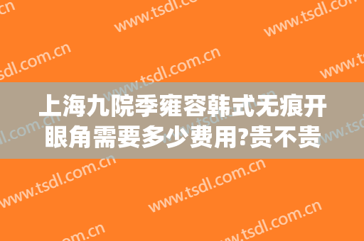 上海九院季雍容韩式无痕开眼角需要多少费用?贵不贵?(上海九院双眼皮手术价格)