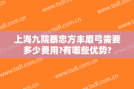 上海九院蔡忠方丰眉弓需要多少费用?有哪些优势?