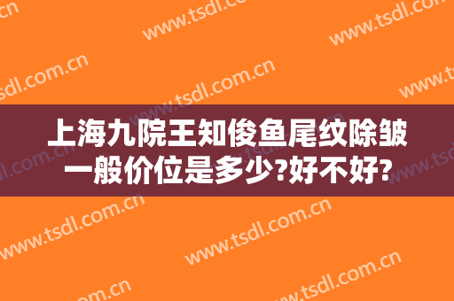 上海九院王知俊鱼尾纹除皱一般价位是多少?好不好?