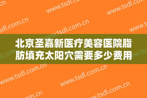 北京圣嘉新医疗美容医院脂肪填充太阳穴需要多少费用?有哪些优势?