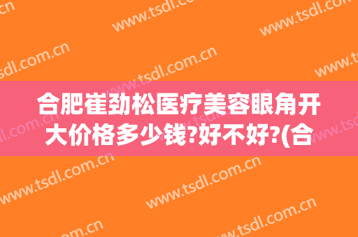 合肥崔劲松医疗美容眼角开大价格多少钱?好不好?(合肥眼部美容整形医院哪里好)