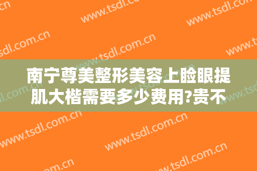 南宁尊美整形美容上睑眼提肌大楷需要多少费用?贵不贵?