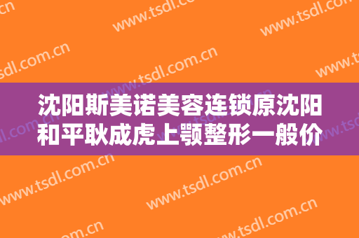 沈阳斯美诺美容连锁原沈阳和平耿成虎上颚整形一般价位是多少费用?效果怎么样?