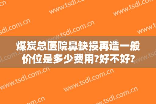 煤炭总医院鼻缺损再造一般价位是多少费用?好不好?
