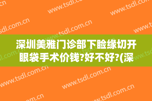 深圳美雅门诊部下睑缘切开眼袋手术价钱?好不好?(深圳哪里做上眼睑下垂手术好)