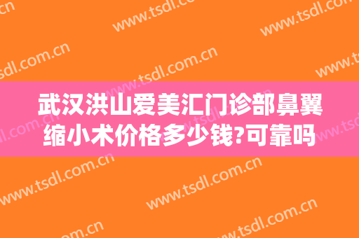 武汉洪山爱美汇门诊部鼻翼缩小术价格多少钱?可靠吗?(武汉缩小鼻翼医院美莱整形)