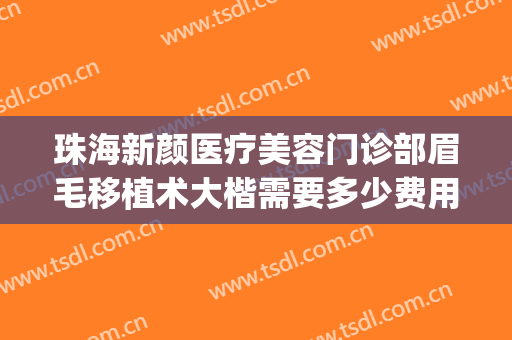 珠海新颜医疗美容门诊部眉毛移植术大楷需要多少费用?怎么样?(珠海新颜整形是正规医院吗)