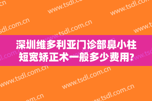 深圳维多利亚门诊部鼻小柱短宽矫正术一般多少费用?好不好?