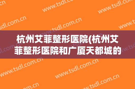 杭州艾菲整形医院(杭州艾菲整形医院和广厦天都城的官司)
