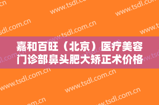 嘉和百旺（北京）医疗美容门诊部鼻头肥大矫正术价格?贵不贵?