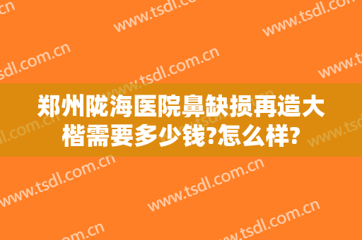 郑州陇海医院鼻缺损再造大楷需要多少钱?怎么样?