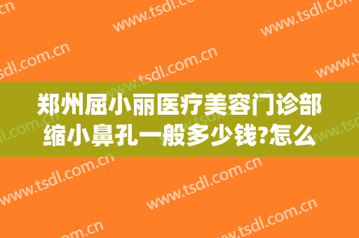 郑州屈小丽医疗美容门诊部缩小鼻孔一般多少钱?怎么样?(郑州屈小丽医疗美容医院)