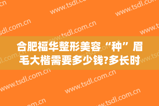 合肥福华整形美容“种”眉毛大楷需要多少钱?多长时间恢复?(合肥福华整形医疗美容医院)