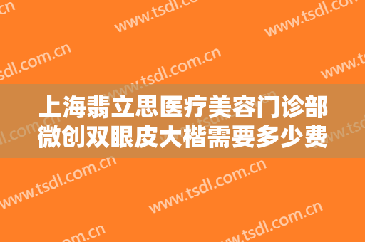 上海翡立思医疗美容门诊部微创双眼皮大楷需要多少费用?贵不贵?