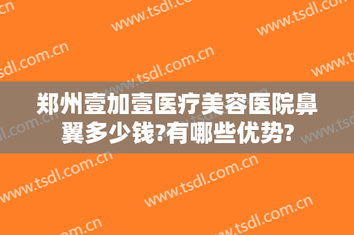 郑州壹加壹医疗美容医院鼻翼多少钱?有哪些优势?