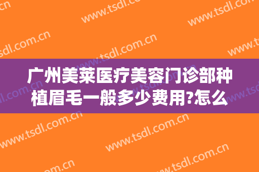 广州美莱医疗美容门诊部种植眉毛一般多少费用?怎么样?(广州种植眉毛公立医院)