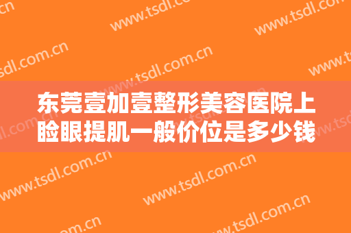 东莞壹加壹整形美容医院上睑眼提肌一般价位是多少钱?可靠吗?