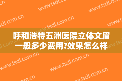 呼和浩特五洲医院立体文眉一般多少费用?效果怎么样?