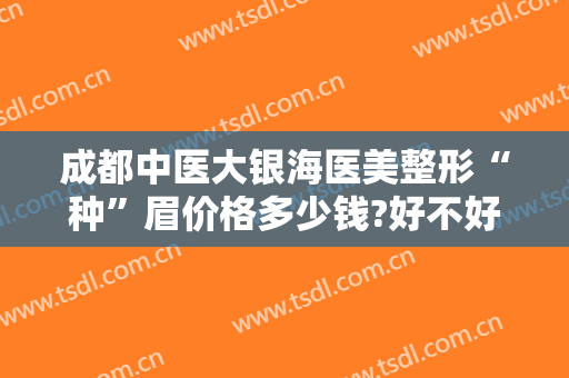成都中医大银海医美整形“种”眉价格多少钱?好不好?