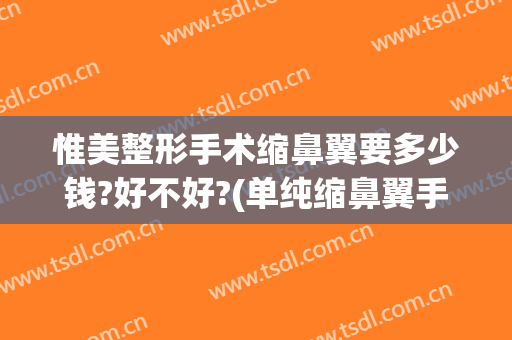 惟美整形手术缩鼻翼要多少钱?好不好?(单纯缩鼻翼手术大概要多少钱)