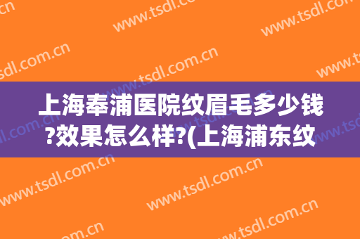 上海奉浦医院纹眉毛多少钱?效果怎么样?(上海浦东纹眉哪家好)