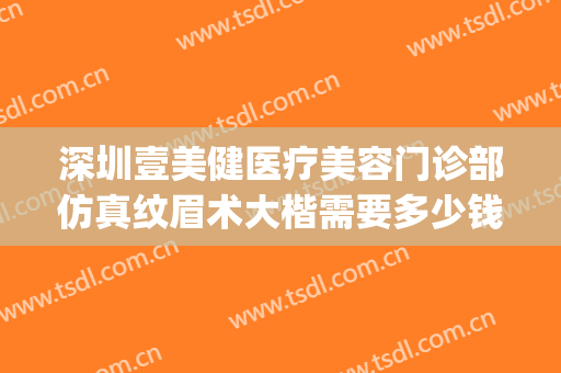 深圳壹美健医疗美容门诊部仿真纹眉术大楷需要多少钱?好不好?(深圳医美整形转让)